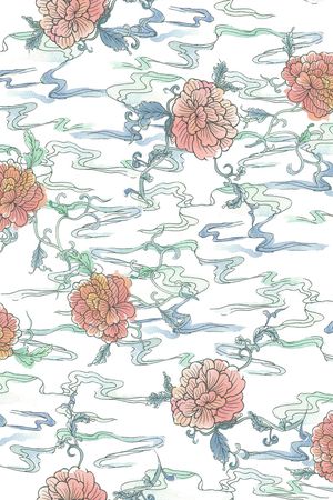 国画印花花型图片