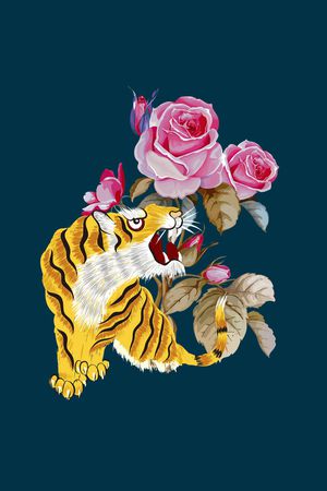 玫瑰花印花花型图片