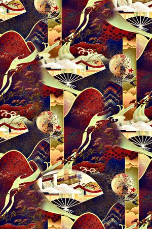 复古印花花型图片