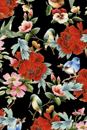中国风印花花型图片