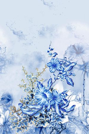 中国风定位花印花花型图片