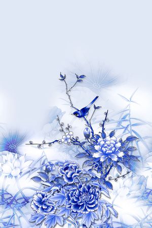 旗袍印花花型图片