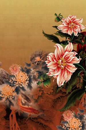 水墨风印花花型图片