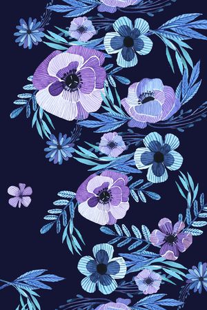 长巾印花花型图片
