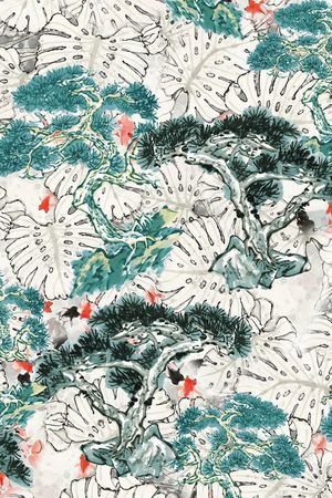 抽象印花花型图片