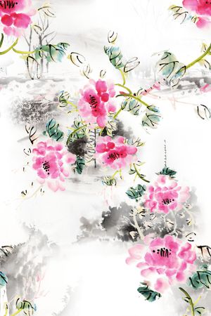 牡丹印花花型图片