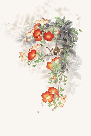 中国风定位花印花花型图片