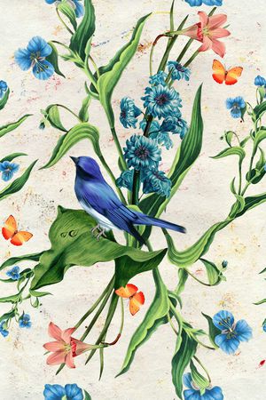 鸟印花花型图片