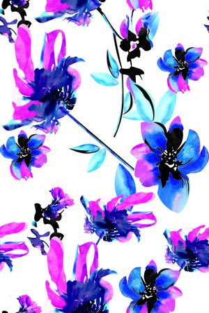 抽象花卉印花花型图片