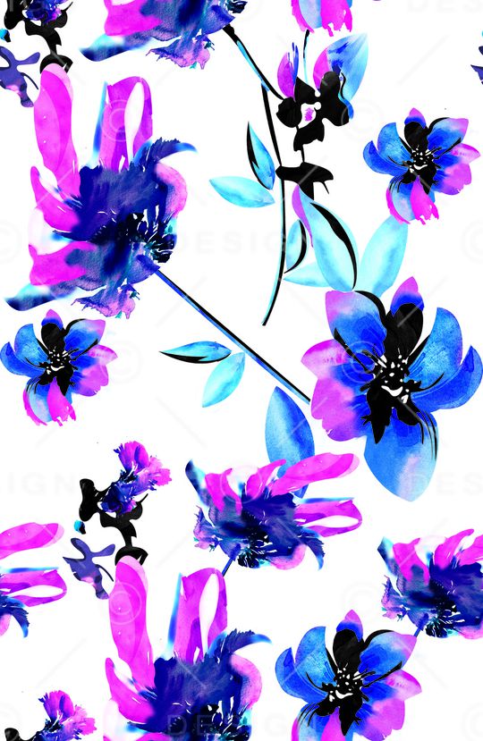 抽象花卉印花花型图片