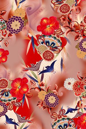 复古印花花型图片