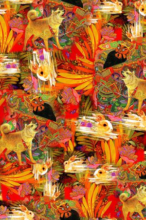 抽象印花花型图片