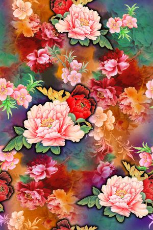 旗袍印花花型图片