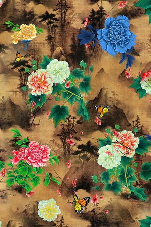 牡丹印花花型图片
