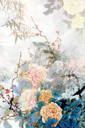 梅花印花花型图片