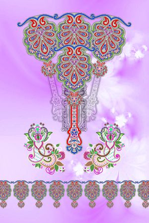 民族花卉印花花型图片