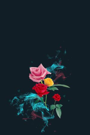 玫瑰花印花花型图片