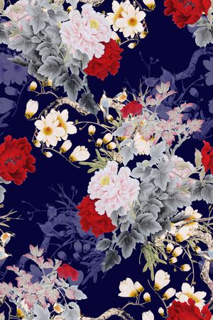 中国风印花花型图片