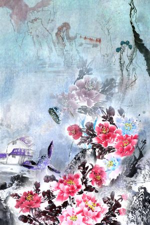 牡丹印花花型图片