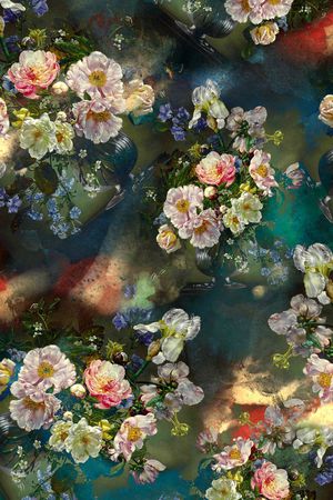 油画花型印花花型图片