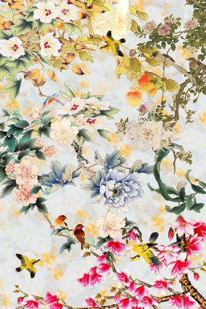 中国风定位花印花花型图片