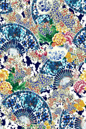 旗袍印花花型图片