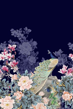 玉兰花印花花型图片