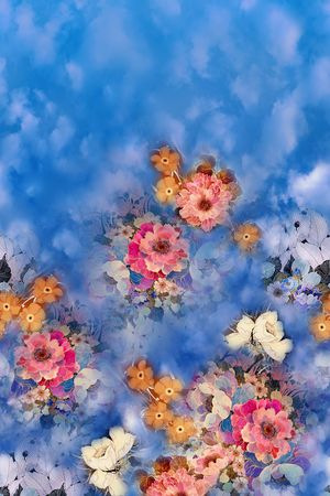 牡丹印花花型图片