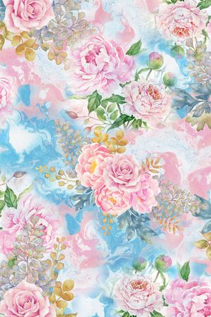 满版散花印花花型图片