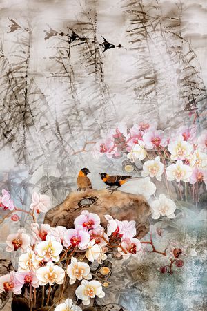 中国风印花花型图片