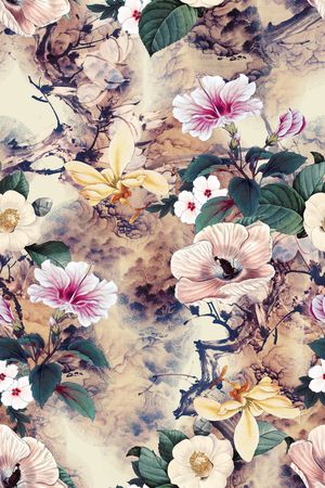 国画印花花型图片