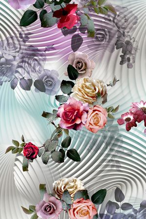 鲜花印花花型图片