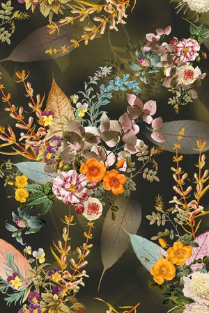 老年花印花花型图片