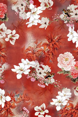 牡丹印花花型图片