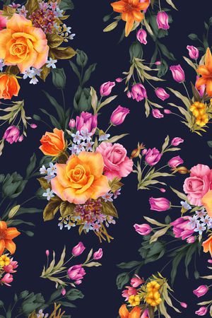 郁金香印花花型图片