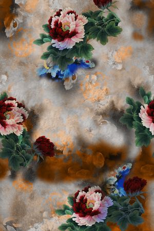 旗袍印花花型图片