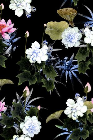 水墨风印花花型图片