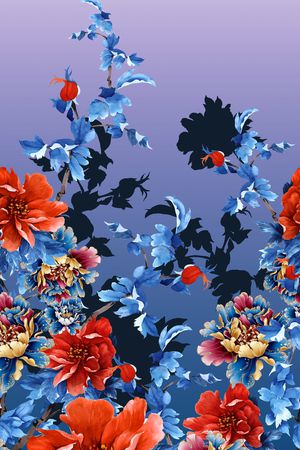 花卉印花花型图片