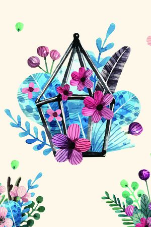 水彩花卉印花花型图片