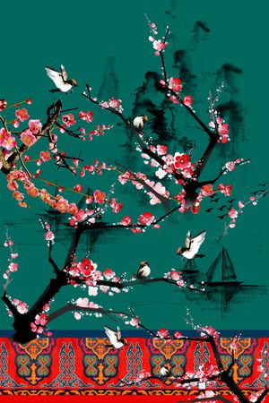 梅花印花花型图片