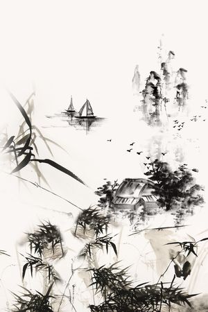 中国风定位花印花花型图片