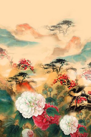 花鸟印花花型图片