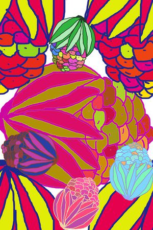 绘画印花花型图片