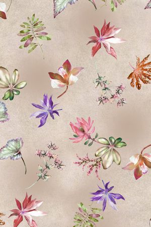 手绘花卉印花花型图片