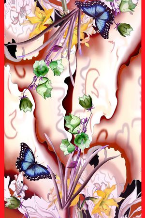 抽象花卉印花花型图片