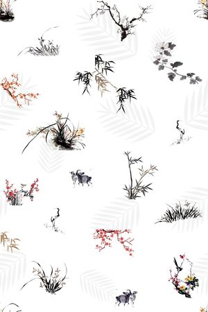 动物花卉印花花型图片