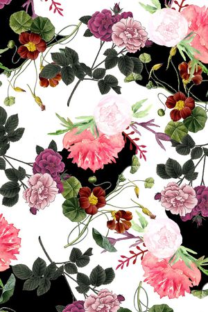 手绘花卉印花花型图片