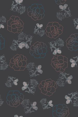 玫瑰花印花花型图片