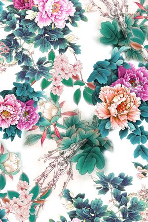 手绘花卉印花花型图片