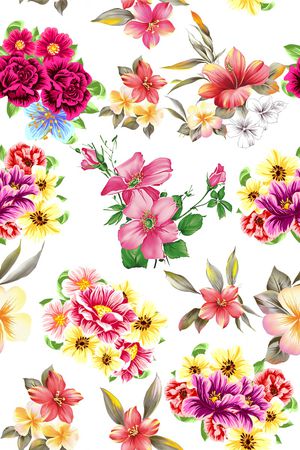 菊花印花花型图片